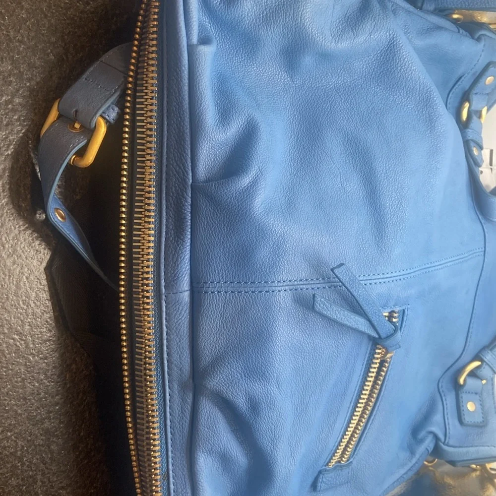 Steven Steve Madden Leather Bhugo Hobo Handbag Blue NWT